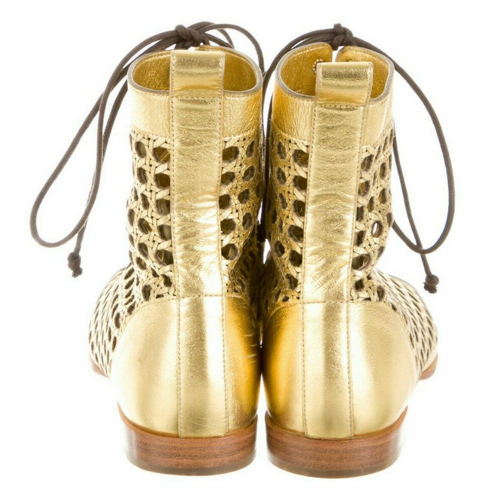 $1200 PROENZA SCHOULER "Lattice" Laser Cut GENUINE LEATHER BOOTIES** 10